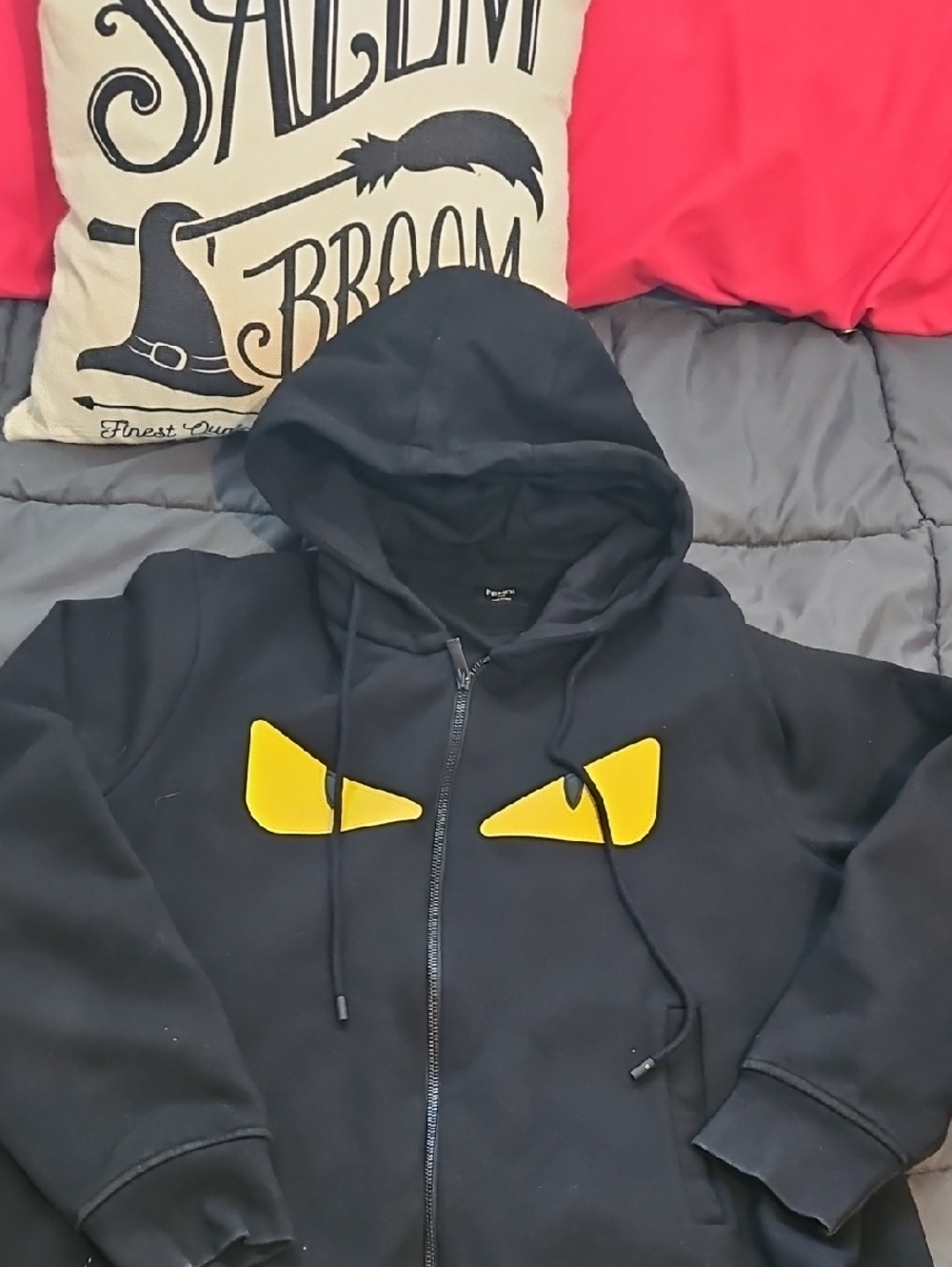 Fendi Monster Eyes Black Zip-Up Hoodie Size L